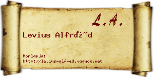 Levius Alfréd névjegykártya